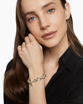 DY Mercer® Chain Bracelet in Sterling Silver with 18K Yellow Gold and Diamonds, 8mm
